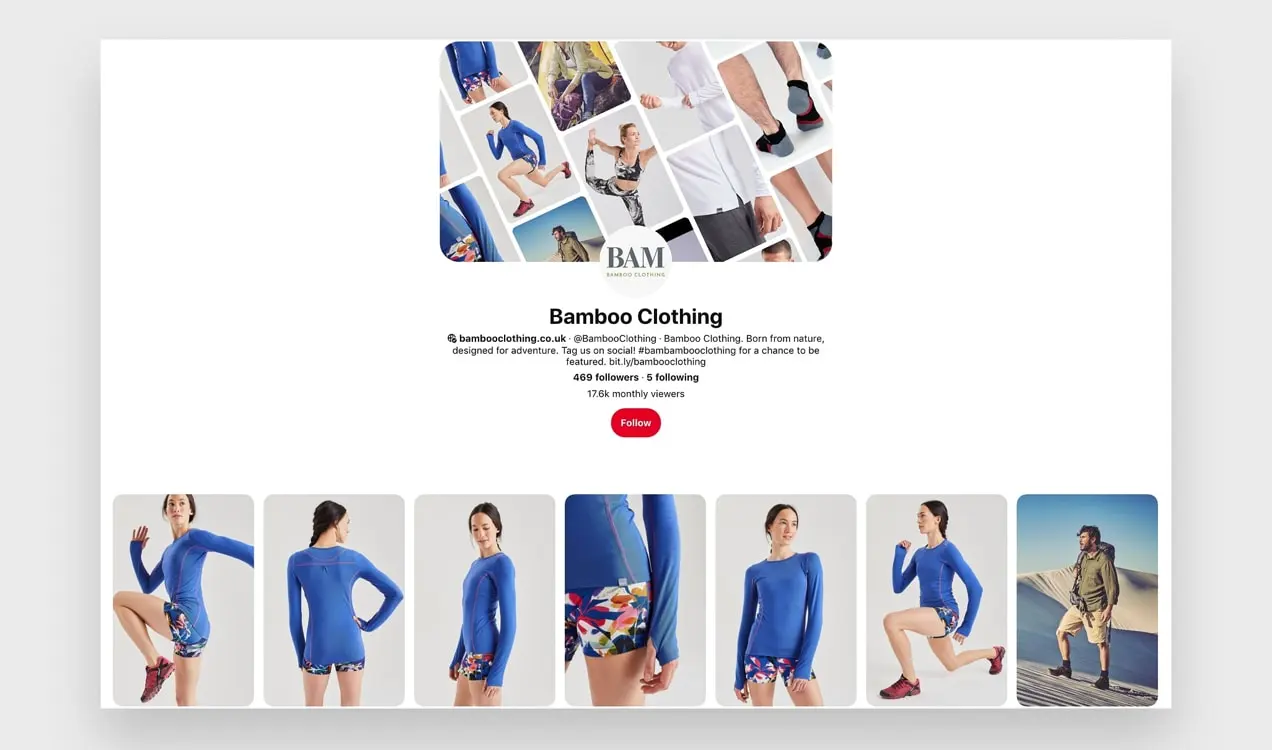 Account Pinterest di abbigliamento di bambù