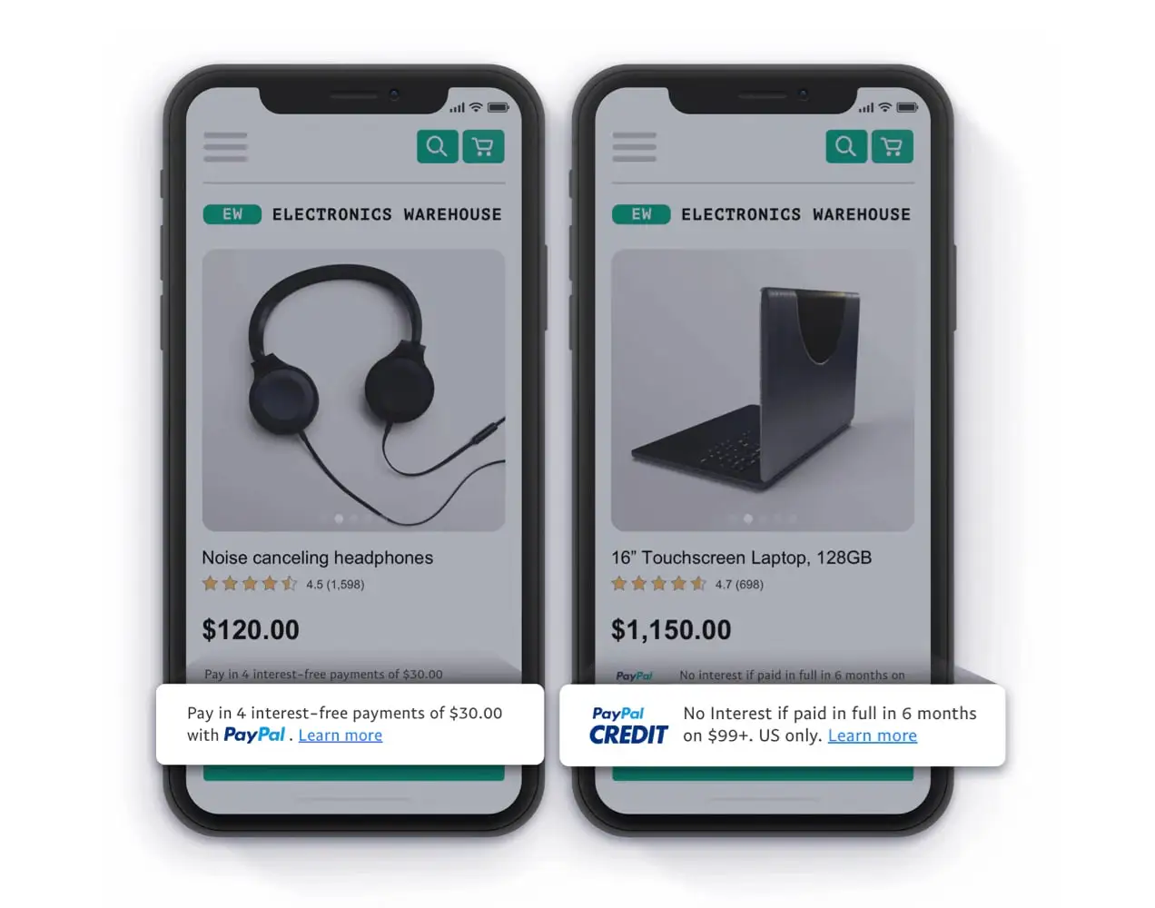 휴대폰에 표시되는 PayPal 동적 메시징