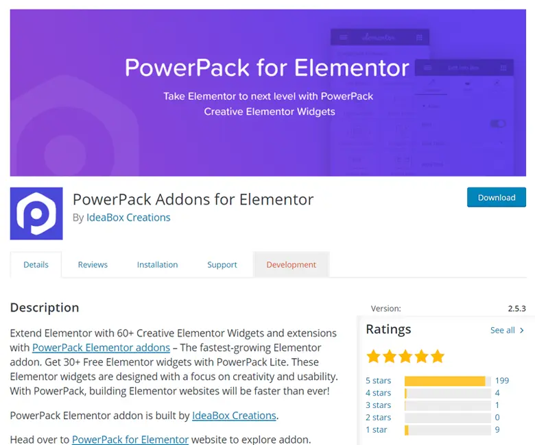 Complementos do PowerPack para Elementor