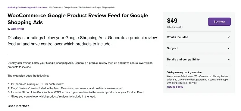 Feed de revisão de produtos do WooCommerce Google