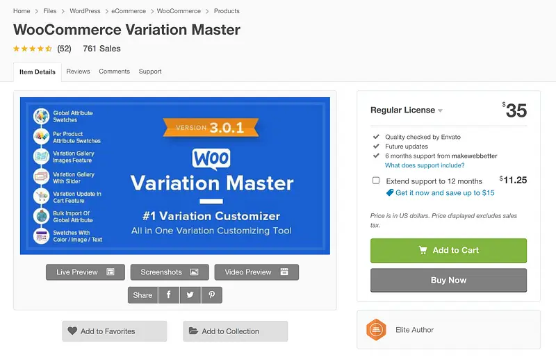 Mestre de variação do WooCommerce