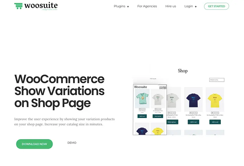WooCommerce Mostrar página de loja de variações