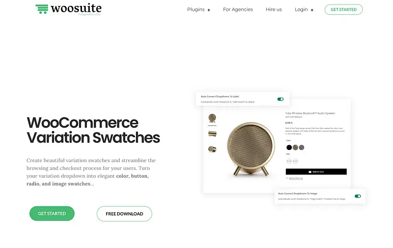 Amostras de variação do WooCommerce