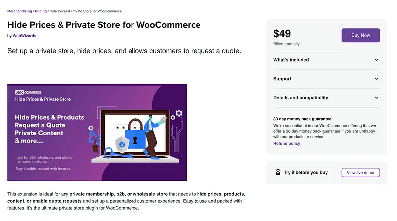 隐藏 WooCommerce 插件的价格和私人商店