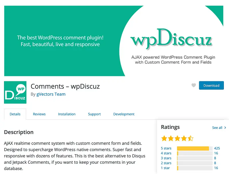 plugin de comentários wpDiscuz