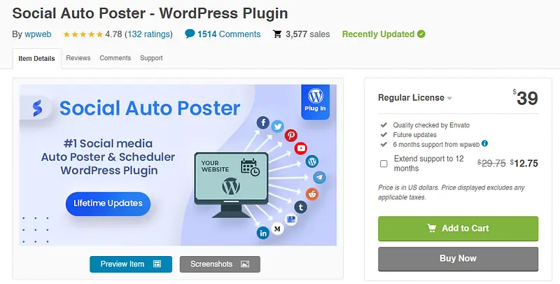 Plugin WordPress Social Auto Poster