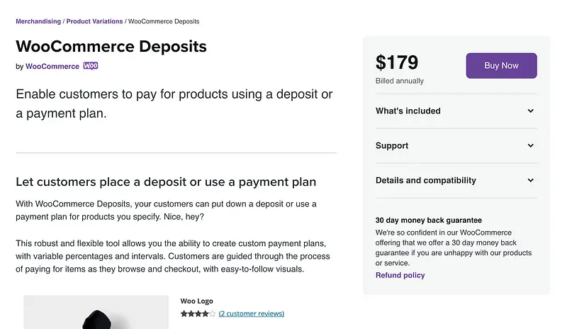 Depósitos WooCommerce