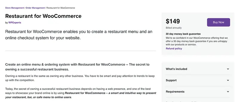 Restaurante para WooCommerce
