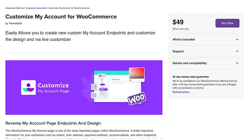 Personalizar minha conta para WooCommerce