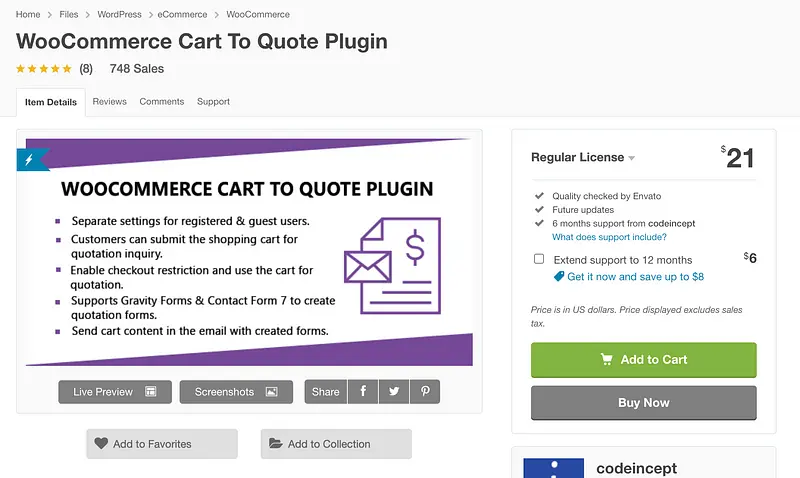 Plugin de carrinho para orçamento do WooCommerce