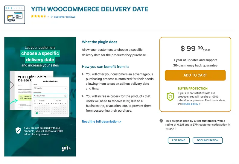 Data de entrega do YITH WooCommerce