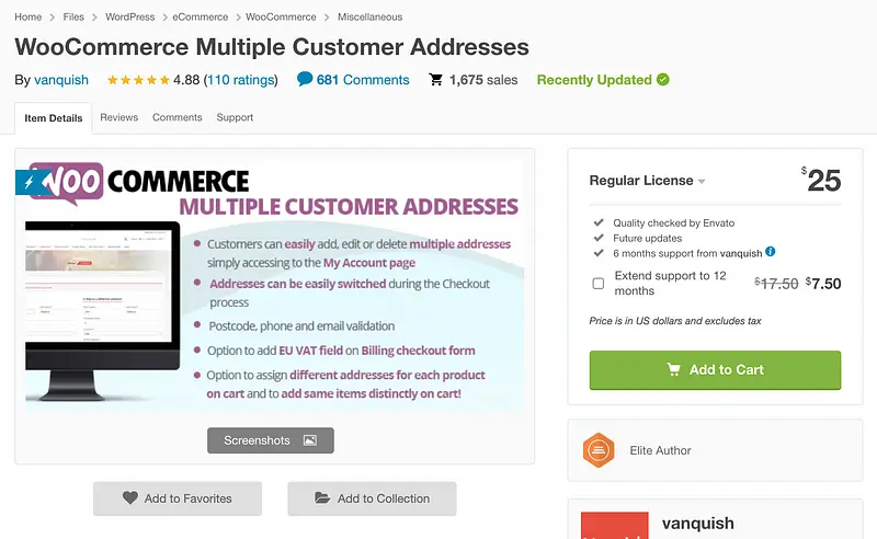 WooCommerce ปลั๊กอินที่อยู่ลูกค้าหลายราย