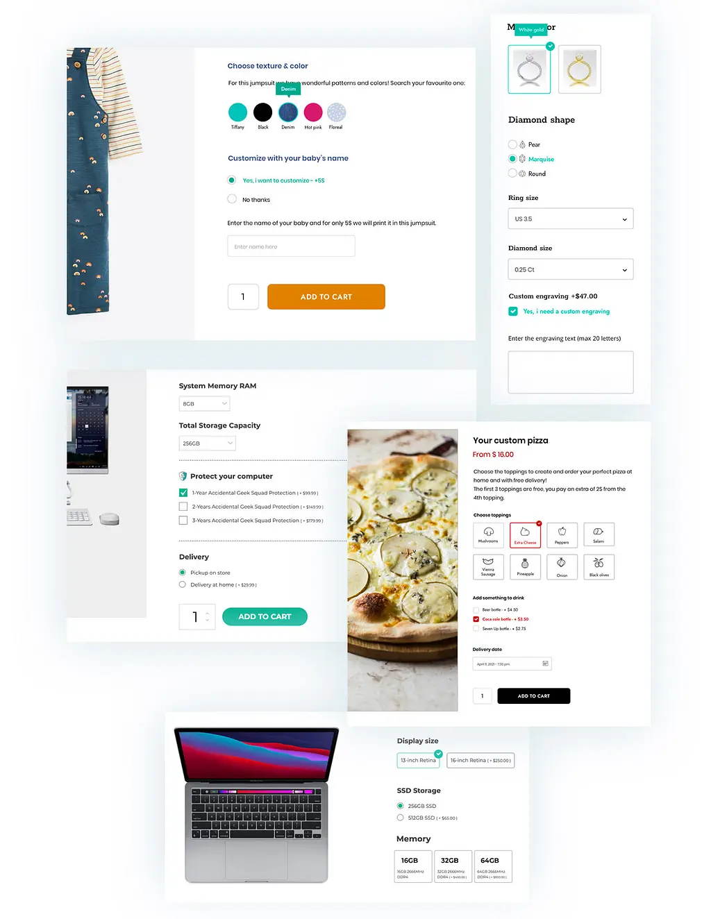 Exemplo de Complementos de Produto Yith