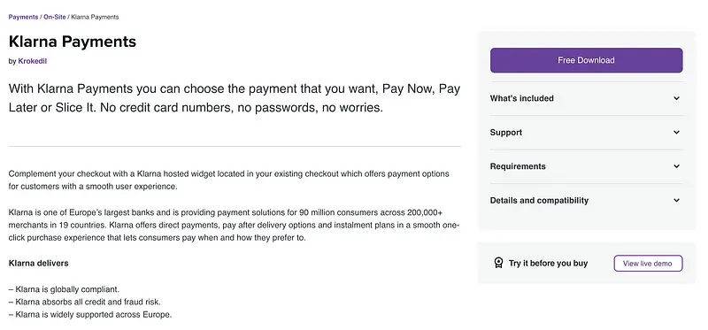 Klarna 付款插件