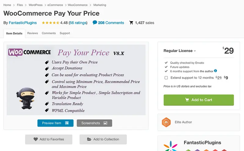 WooCommerce 支付您的价格插件