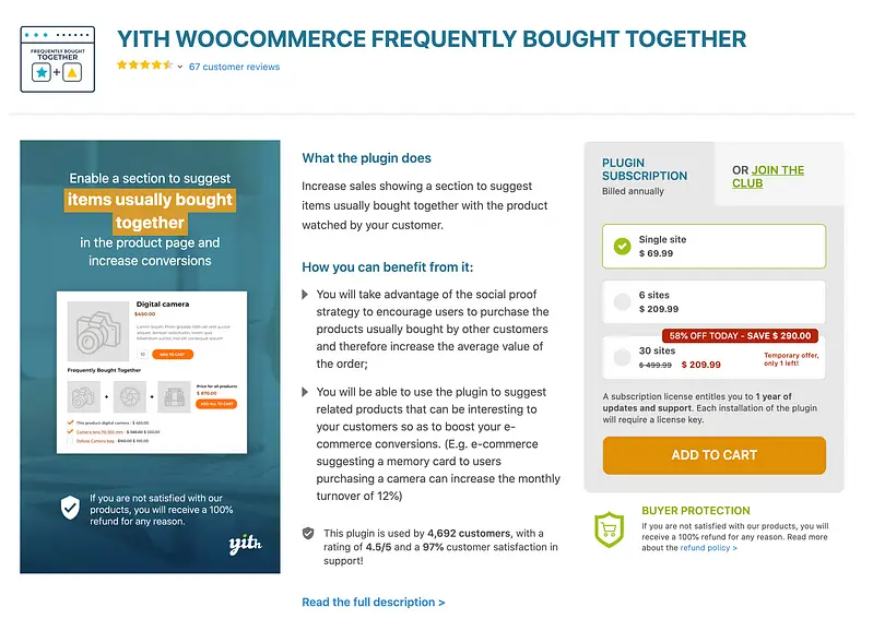 YITH WooCommerce 经常一起购买的插件