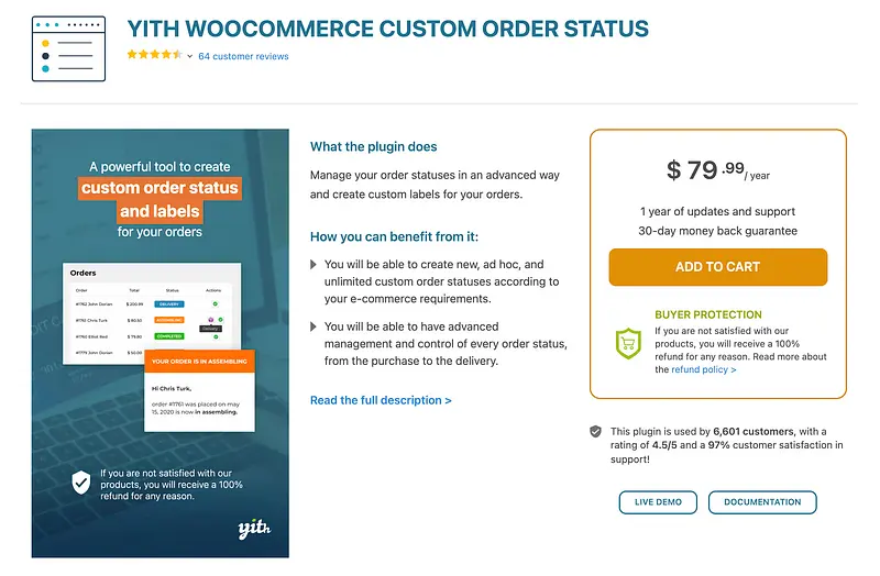 Status benutzerdefinierter YITH WooCommerce-Bestellungen
