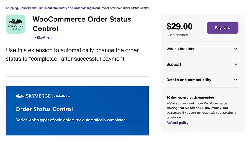 WooCommerce-Plugin zur Kontrolle des Bestellstatus