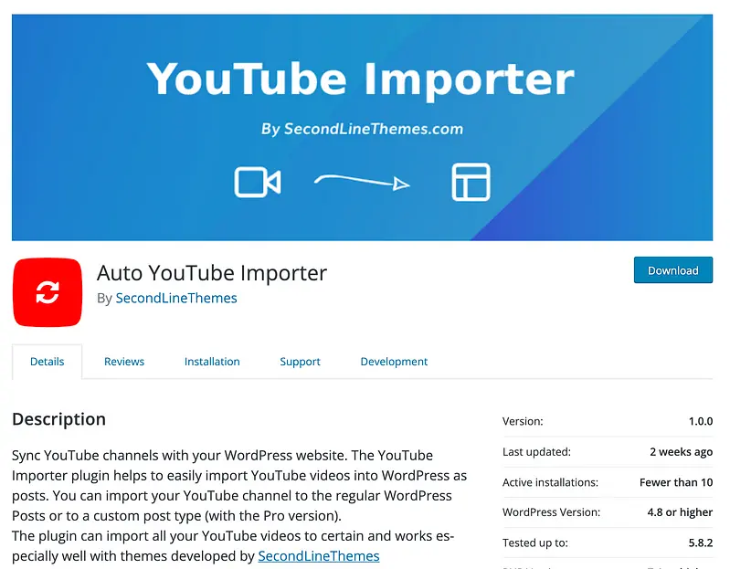 Youtube 导入器插件