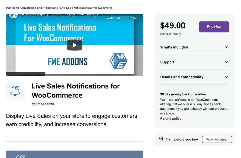 Notificações de vendas ao vivo para o plugin WooCommerce