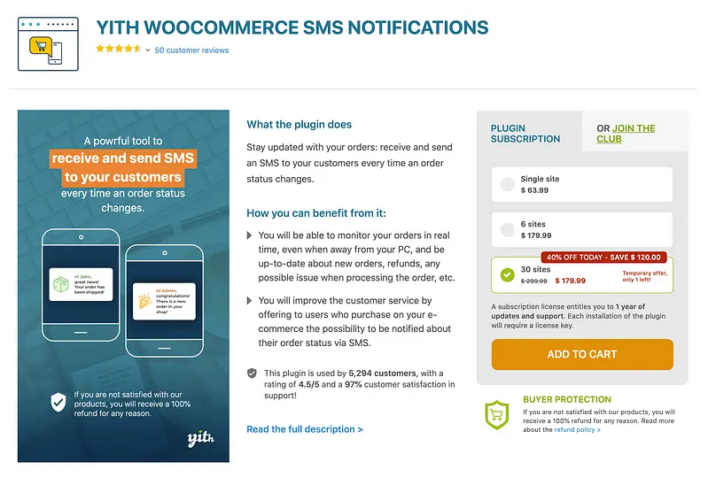 Notificações SMS do YITH WooCommerce