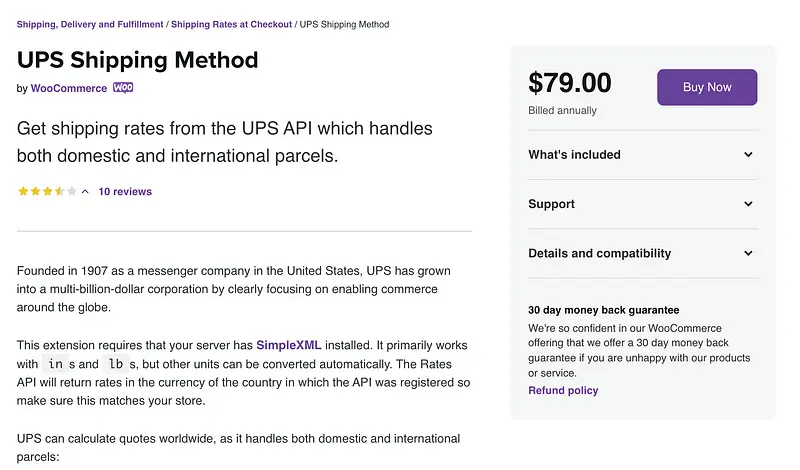 UPS 运输方式插件