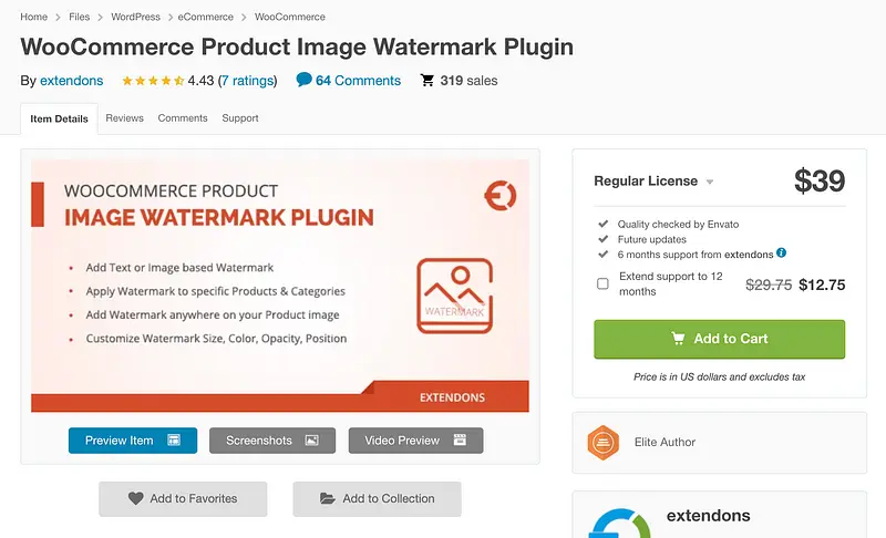 Plugin de marca d'água da imagem do produto WooCommerce