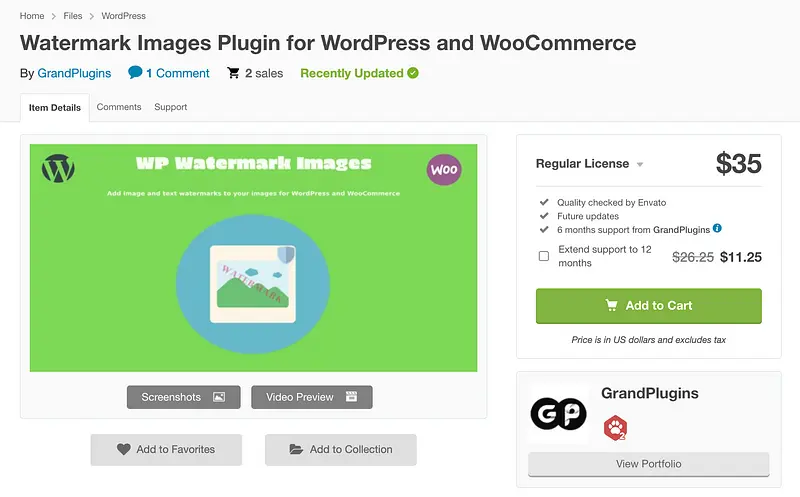 Plugin de imagens de marca d'água WP