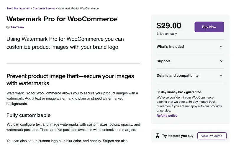 Plugin Watermark Pro para WooCommerce
