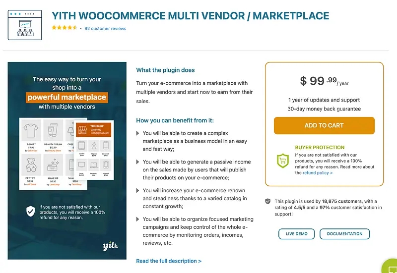 Plugin YITH WooCommerce Multi Vendor Marketplace