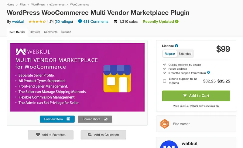 Plugin Webkul WooCommerce Multi Vendor Marketplace