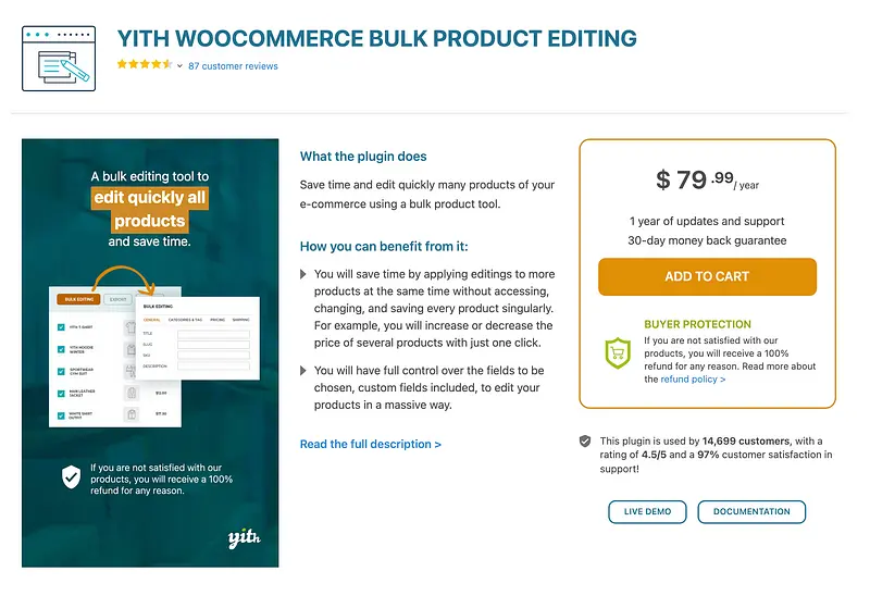 Plugin de edição de produtos em massa YITH WooCommerce