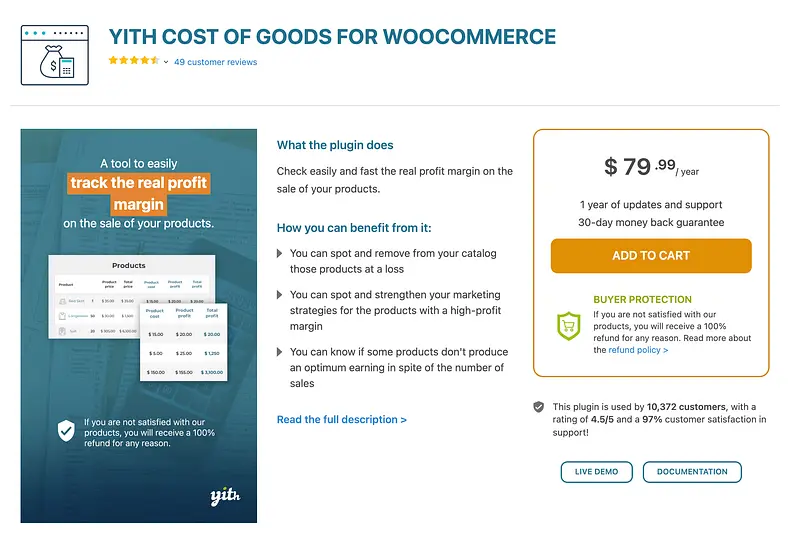 YITH Cost of Goods para plugin WooCommerce