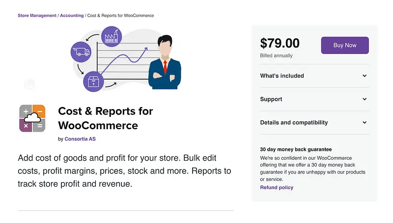 Custo e relatórios para o plugin WooCommerce