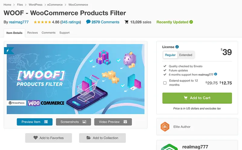 WOOF WooCommerce 제품 필터 플러그인