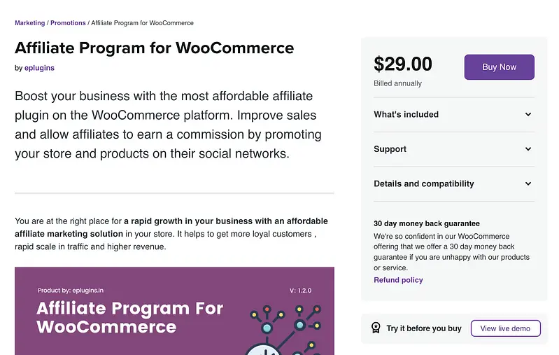 Programa de afiliados para plugin WooCommerce