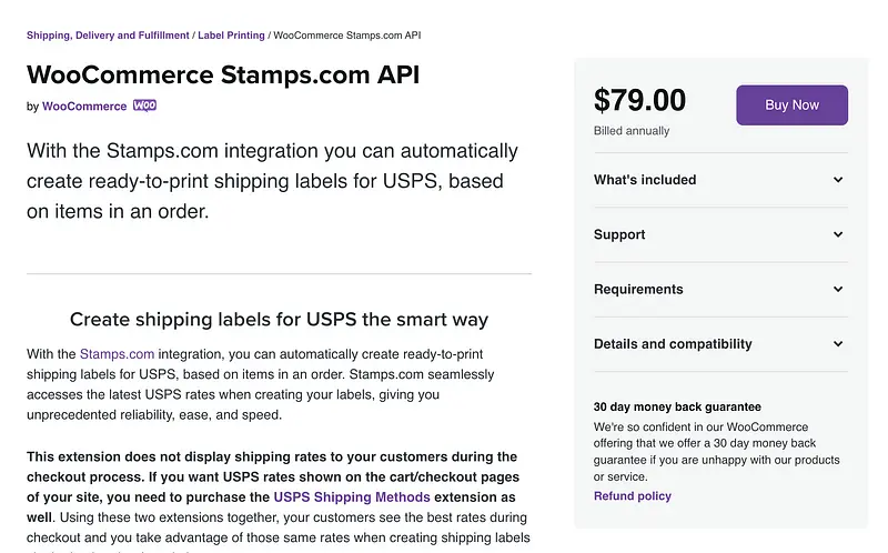 WooCommerce Stamps.com API 插件