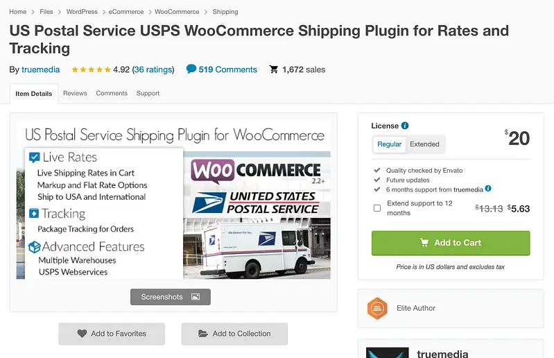 适用于 WooCommerce 插件的 USPS 运输