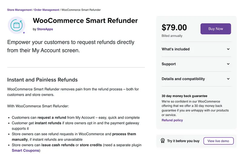 Plugin de Reembolso Inteligente WooCommerce