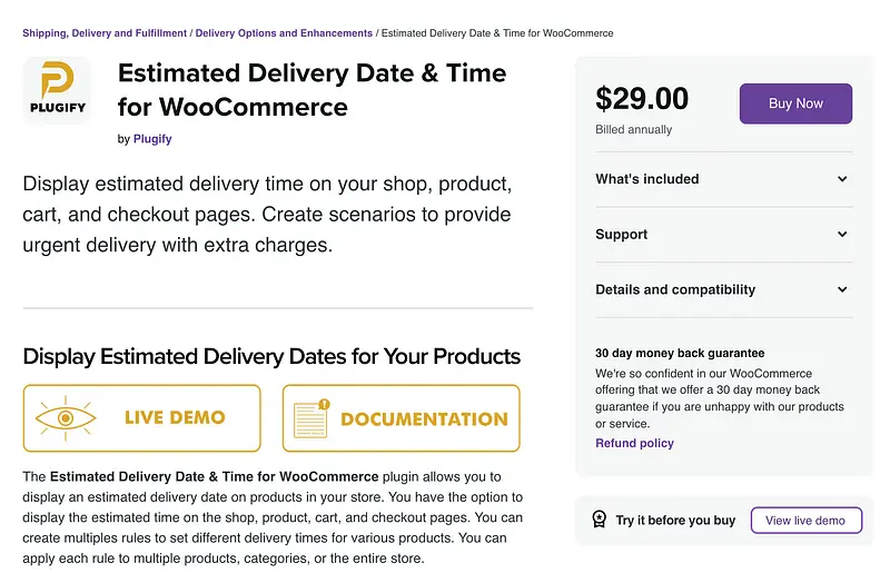 WooCommerce 插件的预计交货日期和时间