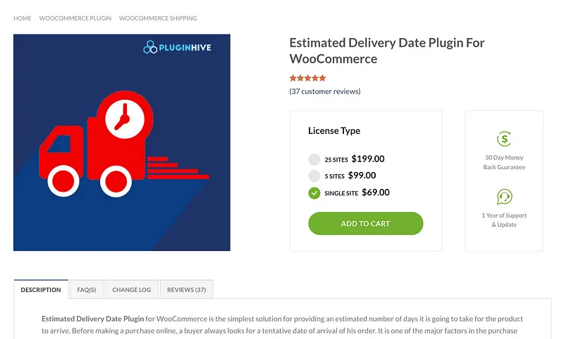 WooCommerce 插件的预计交货日期