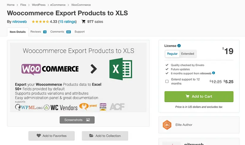 WooCommerce 将产品导出到 XLS
