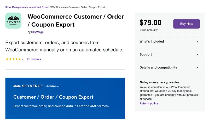WooCommerce 客户/订单/优惠券导出插件