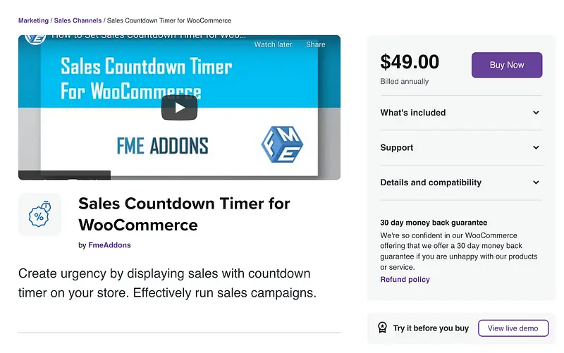 Temporizador de contagem regressiva de vendas para plugin WooCommerce