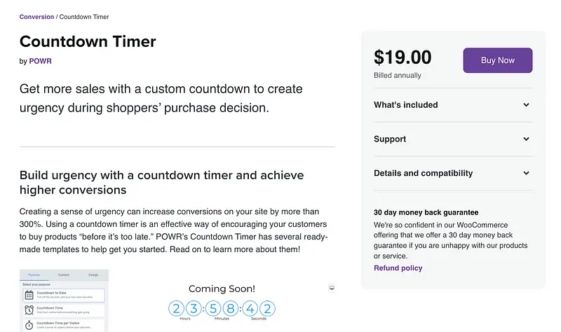 Plugin de contagem regressiva