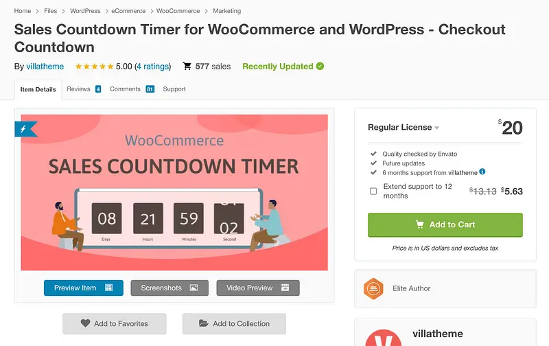 Temporizador de contagem regressiva de vendas para plugin WooCommerce e WordPress