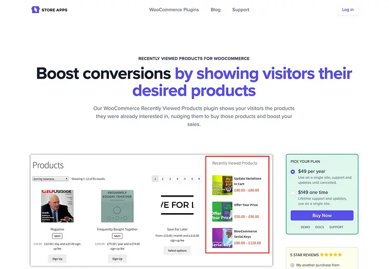 最近查看的 WooCommerce 产品（StoreApps）