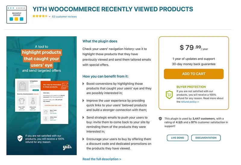 YITH WooCommerce 最近查看的产品插件