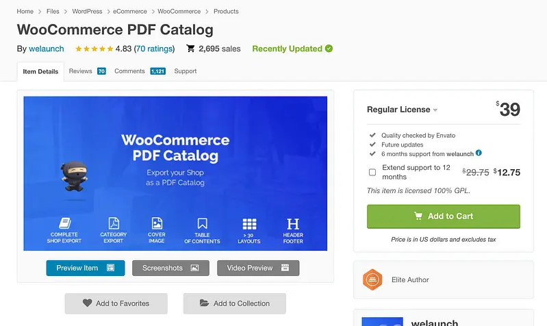 Plugin de catálogo de PDF do WooCommerce