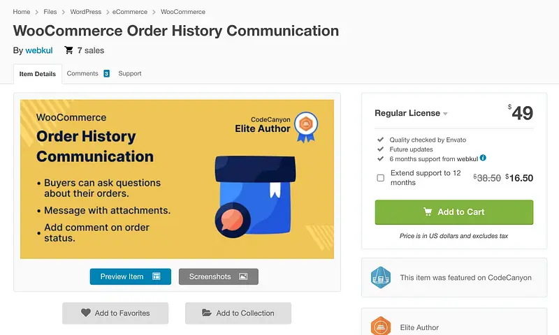 Plugin de comunicação do histórico de pedidos do WooCommerce
